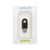 YUBICO YubiKey 5C, Windows, Mac OS, Linux, No Batteries Required, Schwarz, USB-C, FIDO 2 Certified, FIDO Universal 2nd Factor (U2F) Certified