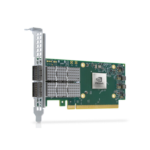 NVIDIA ConnectX-6 Dx EN, Eingebaut, Kabelgebunden, PCI Express, Faser, 100000 Mbit/s, Grün, Grau