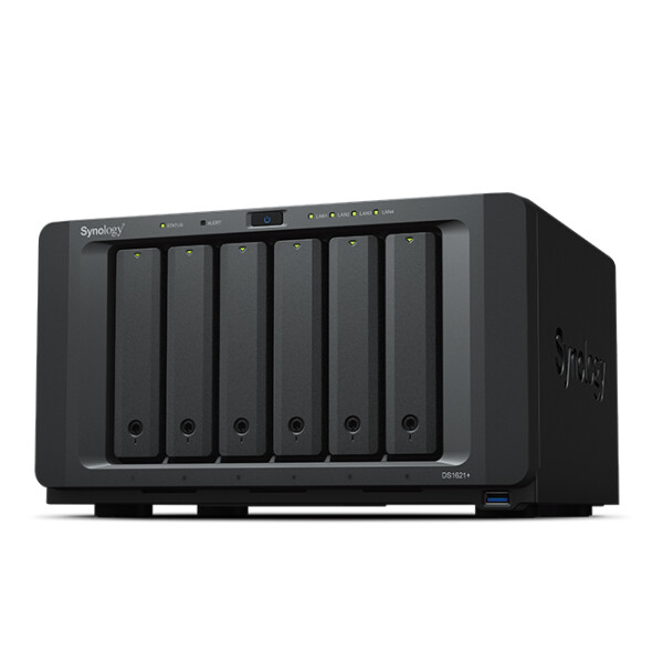 Synology DiskStation DS1621+, NAS, Tower, AMD Ryzen, V1500B, 24 TB, Schwarz