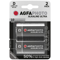 AgfaPhoto 110-851860, Einwegbatterie, D, Alkali, 1,5 V, 2 Stück(e), Schwarz, Rot, Weiß