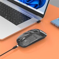 Manhattan Funkmaus USB-A RGB LED schwarz transparent -...