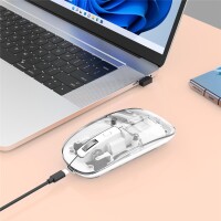 Manhattan Funkmaus USB-A RGB LED weiß transparent -...