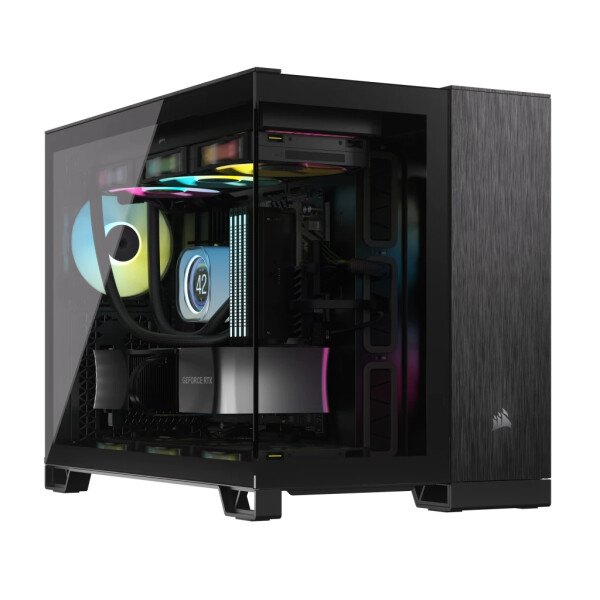 Corsair CC-9011287-WW, Midi Tower, PC, Aluminium, Schwarz, ATX, Stahl, Gehärtetes Glas, Gaming