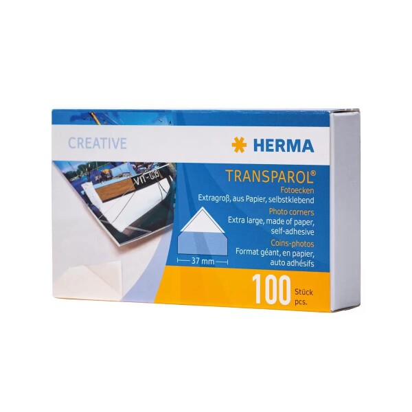 HERMA Transparol Fotoecken extra-groß 2er-Streifen 100 St. - Weiß - Entfernbar - Papier - 100 Stück(e)