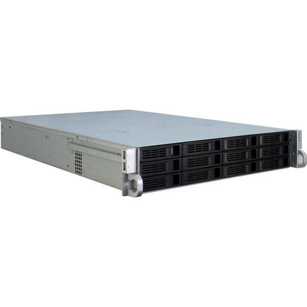 Inter-Tech IPC 2U-2412, Rack, Server, Schwarz, Silber, ATX, EATX, micro ATX, Mini-ITX, SSI EEB, Metall, 2U