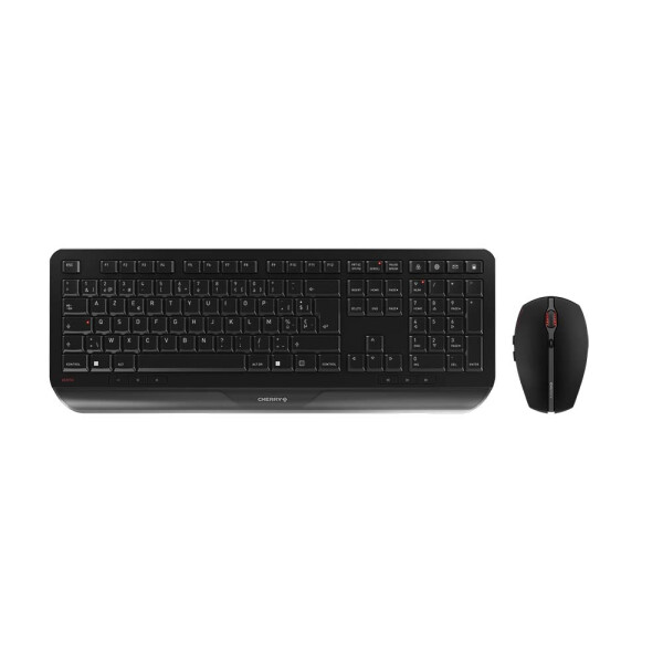 Cherry Gentix Desktop, Volle Größe (100%), Kabellos, RF Wireless, AZERTY, Schwarz, Maus enthalten