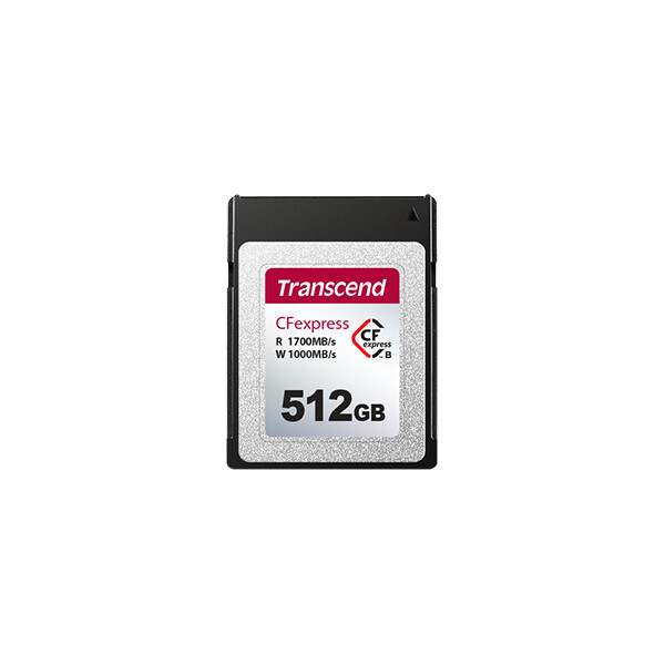 Transcend CFexpress 820, 512 GB, CFexpress, NAND, 1700 MB/s, 1000 MB/s, Schwarz