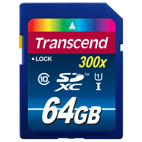 Transcend TS64GSDU1, 64 GB, SDXC, Klasse 10, NAND, 90 MB/s, Class 1 (U1)