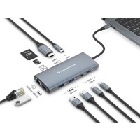 Conceptronic DONN06G 10-in-1 Usb 3.2 Gen 1 Dockingstation - HDMI - 100W PD - Usb-C 5Gbps x 2