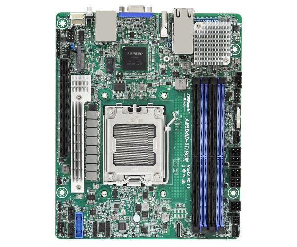 ASRock AM5D4ID-2T/BCM, AMD, Sockel AM5, AMD EPYC 4004, AMD Ryzen 3 8th Gen, AMD Ryzen 5 7th Gen, AMD Ryzen 5 8th Gen, AMD Ryzen 7 8th Gen,..., Sockel AM5, DDR5-SDRAM, DIMM