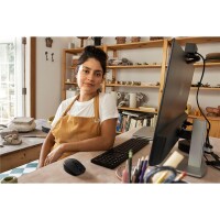 HP 710 Wiederaufladbare geräuschlose Maus - Beidhändig - RF Wireless + Bluetooth - 3000 DPI - Schwarz