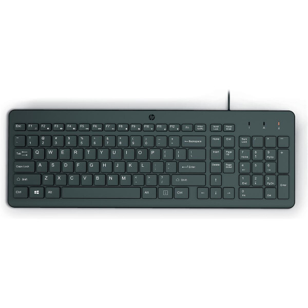 HP 150 Kabelgebundene Tastatur, Volle Größe (100%), USB, Schwarz