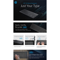 HP 150 Kabelgebundene Tastatur, Volle Größe (100%), USB, Schwarz