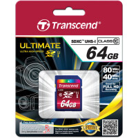 Transcend TS64GSDXC10U1, 64 GB, SDXC, Klasse 10, MLC, 90...