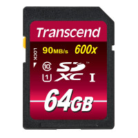 Transcend TS64GSDXC10U1, 64 GB, SDXC, Klasse 10, MLC, 90...