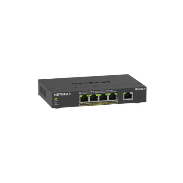 Netgear GS305Pv3, Unmanaged, Gigabit Ethernet (10/100/1000), Vollduplex, Power over Ethernet (PoE), Wandmontage