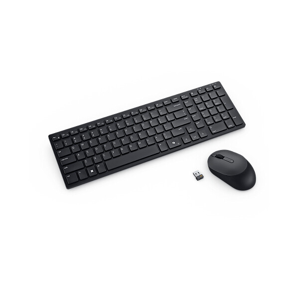 Dell KM555, Kabellos, RF Wireless + Bluetooth, Plunger key switch, QWERTY, Schwarz, Maus enthalten