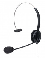 Manhattan USB Mono Headset Over-Ear USB-A-Stecker schwarz...