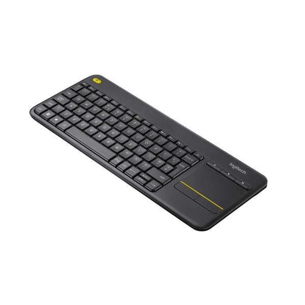 Logitech K400 Plus Tv, Volle Größe (100%), Kabellos, RF Wireless, AZERTY, Schwarz