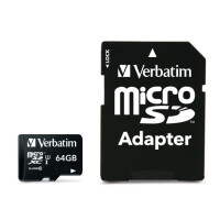 Verbatim Pro, 64 GB, MicroSDXC, Klasse 10, UHS, 90 MB/s,...