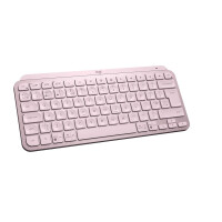 Logitech MX Keys Mini, Mini, Kabellos, RF Wireless + Bluetooth, Scherenschalter, QWERTY, Pink