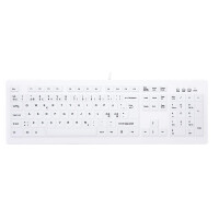 Cherry AK-C8100F-UVS-W/NOR, Kabelgebunden, USB, Membran Key Switch, QWERTY, Weiß