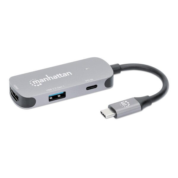 Manhattan 3-in-1 Dock USB-A/USB-C PD 4K60 HDMI USB USB-C