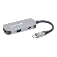 Manhattan 3-in-1 Dock USB-A/USB-C PD 4K60 HDMI USB USB-C