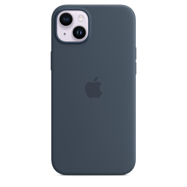 Apple iPhone 14 Plus Silikon Case mit MagSafe – Sturmblau, Cover, Apple, iPhone 14 Plus, 17 cm (6.7"), Navy