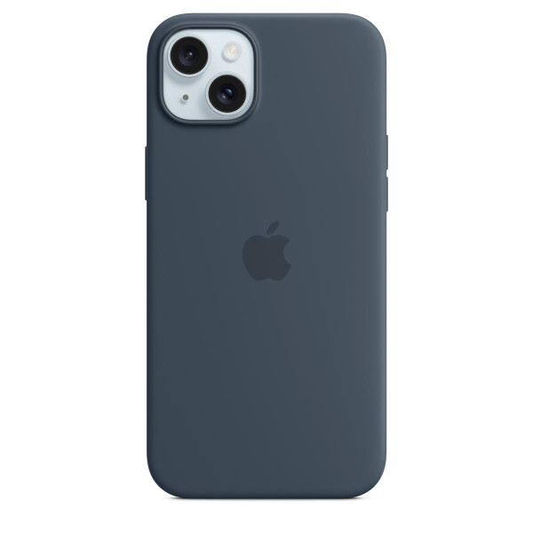 Apple iPhone 15 Plus Silikon Case mit MagSafe – Sturmblau, Cover, Apple, iPhone 15 Plus, 17 cm (6.7"), Navy