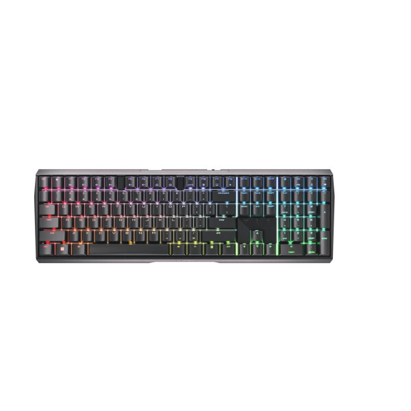 Cherry MX 3.0S Wireless RGB, Kabellos, RF Wireless + Bluetooth, Mechanischer Switch, QWERTY, RGB-LED, Schwarz