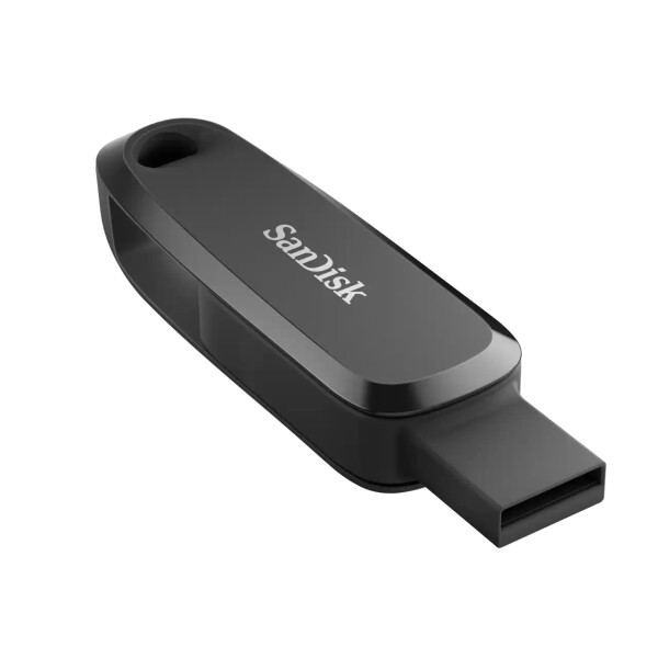 SanDisk SDDDC6-128G-G46, 128 GB, USB Typ-C, 3.2 Gen 1 (3.1 Gen 1), 100 MB/s, Drehring, Schwarz