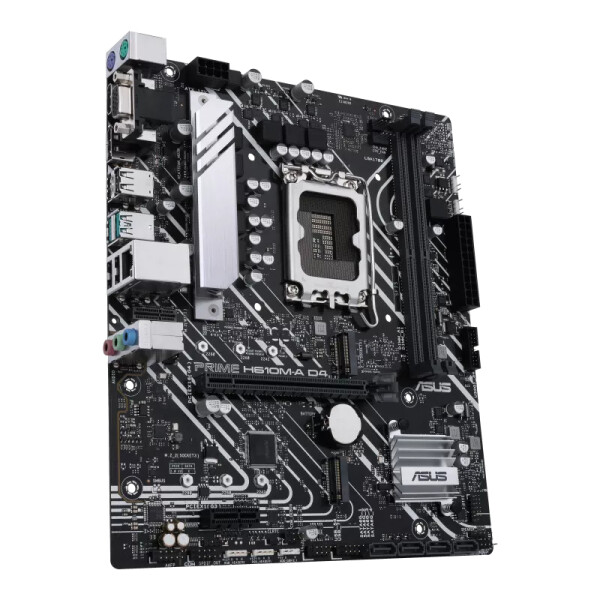 ASUS PRIME H610M-A D4-CSM, Intel, LGA 1700, Intel® Celeron®, Intel® Core™ i3, Intel® Core™ i5, Intel® Core™ i7, Intel® Core™ i9, Intel® Pentium®, DDR4-SDRAM, LPDDR3-SDRAM, 64 GB, DIMM