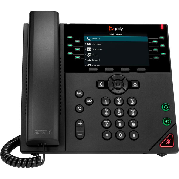 HP POLY VVX 450 IP Telefon mit 12 Leitungen und PoE-fähig, IP-Telefon, Schwarz, Kabelgebundenes Mobilteil, 12 Zeilen, LCD, 10,9 cm (4.3")