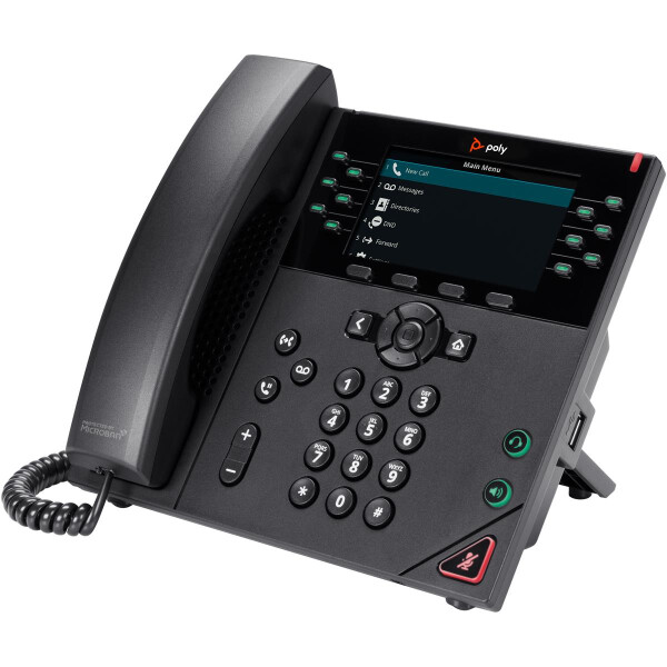 HP POLY VVX 450 IP Telefon mit 12 Leitungen und PoE-fähig, IP-Telefon, Schwarz, Kabelgebundenes Mobilteil, 12 Zeilen, LCD, 10,9 cm (4.3")