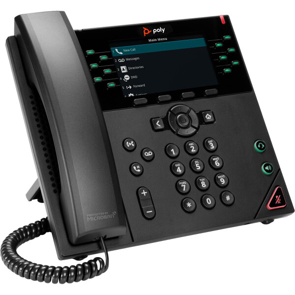 HP POLY VVX 450 IP Telefon mit 12 Leitungen und PoE-fähig, IP-Telefon, Schwarz, Kabelgebundenes Mobilteil, 12 Zeilen, LCD, 10,9 cm (4.3")