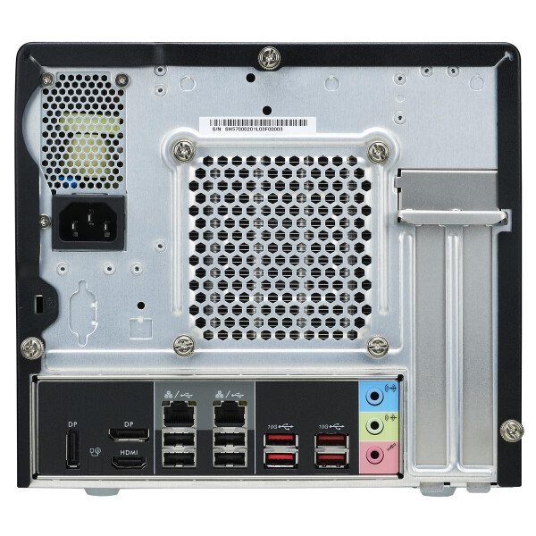 Shuttle XPC cube Barebone SH570R8 - S1200, Intel H570, 1x PCIe X16, 1x PCIe X4, 2x LAN,1x HDMI, 2x DP, 4x 3.5" HDD bays, 13L Größe PC, PC Barebone, LGA 1200 (Socket H5), DDR4-SDRAM, PCI Express, Serial ATA III, 500 W