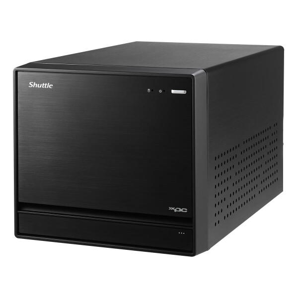 Shuttle XPC cube Barebone SH570R8 - S1200, Intel H570, 1x PCIe X16, 1x PCIe X4, 2x LAN,1x HDMI, 2x DP, 4x 3.5" HDD bays, 13L Größe PC, PC Barebone, LGA 1200 (Socket H5), DDR4-SDRAM, PCI Express, Serial ATA III, 500 W