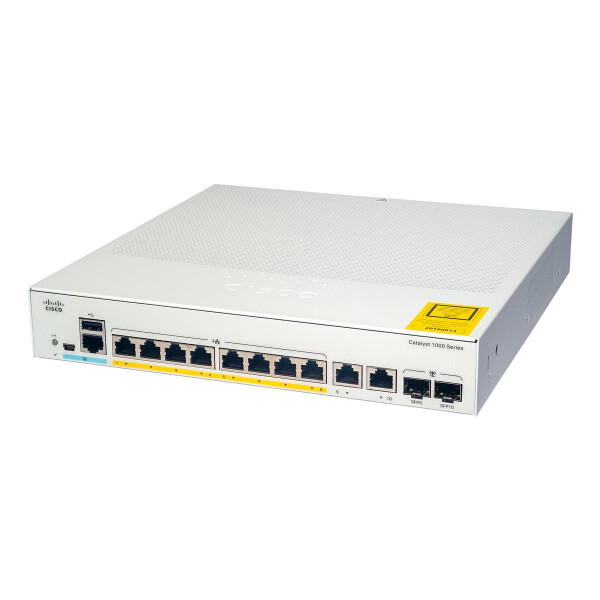 Cisco Catalyst C1000-8FP-2G-L, Managed, L2, Gigabit Ethernet (10/100/1000), Vollduplex, Power over Ethernet (PoE)