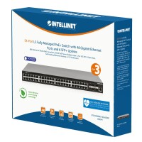 Intellinet 54-P PoE+ Managed Switch 6x10GbE 850W - Switch - 1 Gbps