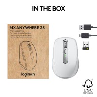 Logitech MX Anywhere 3S for Business - rechts - Laser - RF Wireless + Bluetooth - 8000 DPI - Weiß