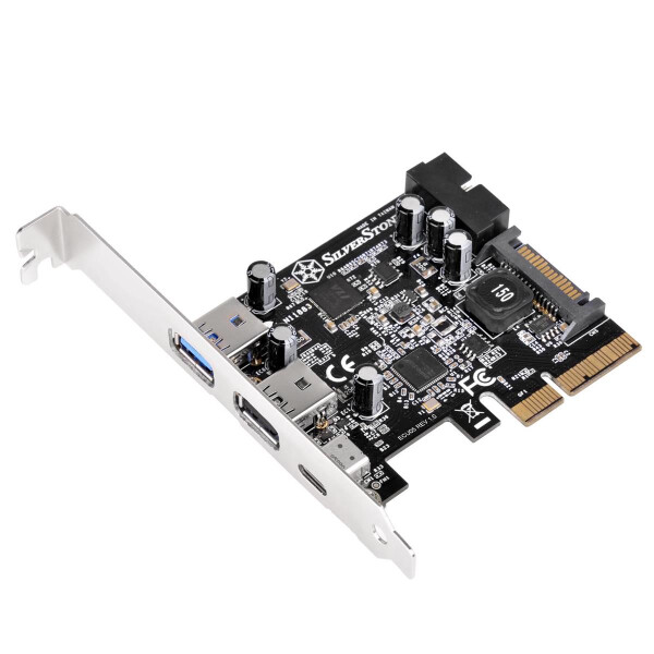 SilverStone ECU05, PCIe, USB 3.2 Gen 1 (3.1 Gen 1), Niedriges Profil, PCIe 2.0, 10 Gbit/s, Windows 10 Education, Windows 10 Education x64, Windows 10 Enterprise, Windows 10 Enterprise x64,...