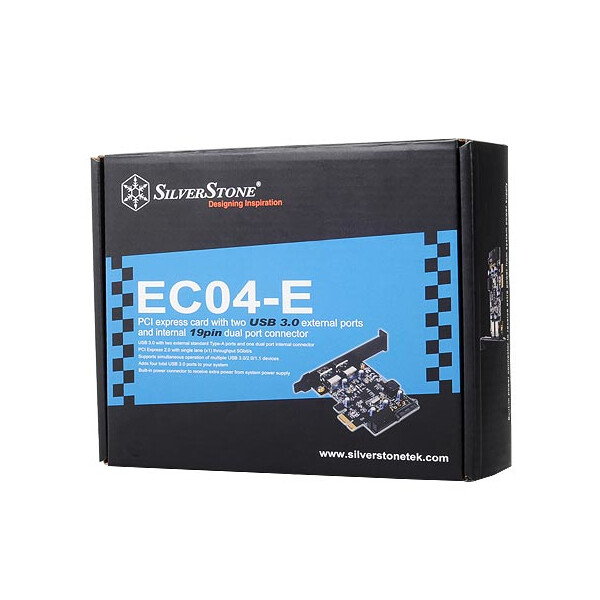 SilverStone EC04-E, PCIe, USB 3.2 Gen 1 (3.1 Gen 1), Schwarz, 5 Gbit/s, Windows 7 Home Basic, Windows 7 Home Basic x64, Windows 7 Home Premium, Windows 7 Home Premium...