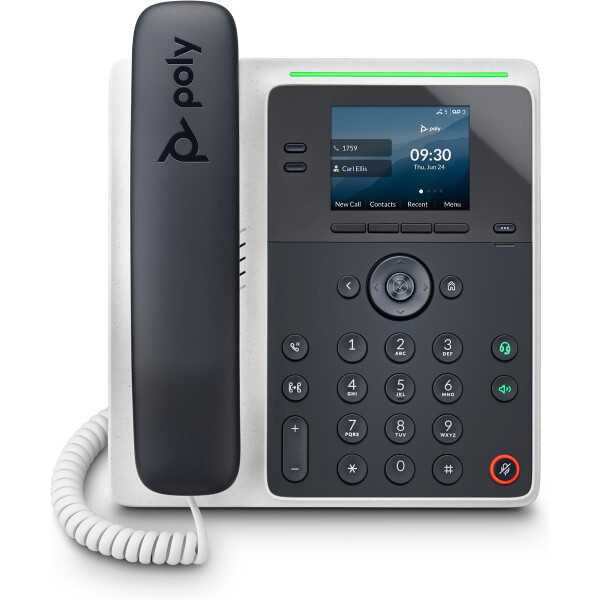 HP POLY Edge E100 IP Telefon und PoE-fähig, IP-Telefon, Schwarz, Kabelgebundenes Mobilteil, IPS, 7,11 cm (2.8"), 320 x 240 Pixel