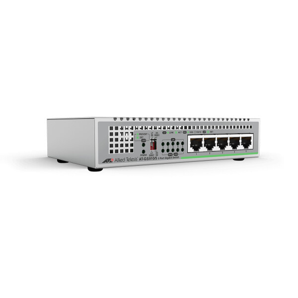 Allied Telesis AT-GS910/5-30, Unmanaged, Gigabit Ethernet (10/100/1000), Vollduplex, Rack-Einbau, 1U, Wandmontage