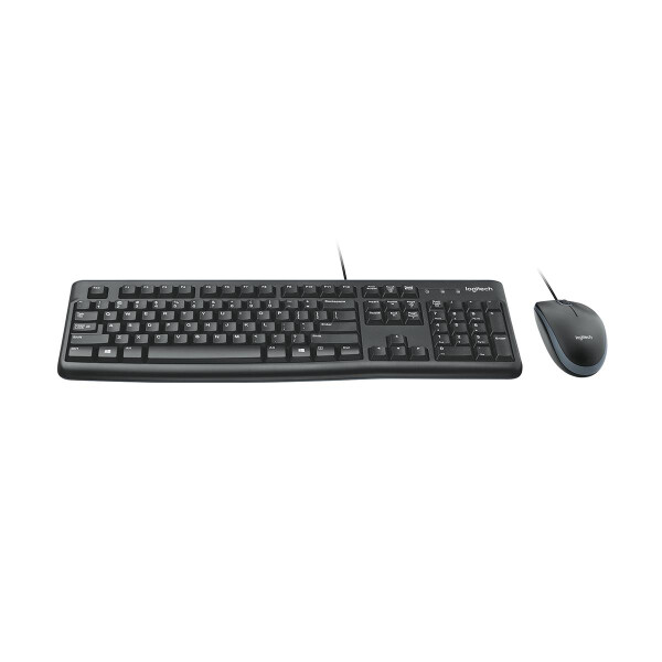 Logitech Desktop MK120, Volle Größe (100%), Kabelgebunden, USB, QWERTY, Schwarz, Maus enthalten