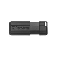 Verbatim PinStripe - USB-Stick 128 GB - Schwarz - 128 GB - USB Typ-A - 2.0 - 10 MB/s - Kappe - Schwarz