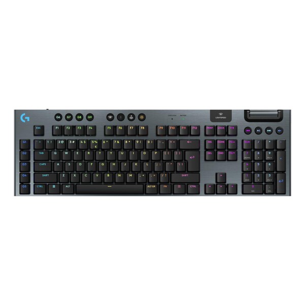 Logitech G G915 X LIGHTSPEED, Verkabelt & Kabellos, USB + RF Wireless + Bluetooth, Mechanischer Switch, QWERTY, LED, Schwarz