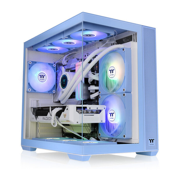 Thermaltake View 380 TG ARGB Hydrangea Blue, Midi Tower, PC, Blau, ATX, micro ATX, Mini-ITX, SPCC, Gehärtetes Glas, Gaming