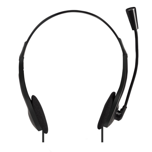 LogiLink Stereo-Headset, 1x 3,5-mm-Klinkenstecker, Bügelmikrofon, Eco-Box, Kabelgebunden, Musik/Alltag, 20 - 20000 Hz, 85 g, Kopfhörer, Schwarz